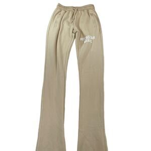 ROCKSTAR ORIGINAL Women's Stacked Flare Sweatpants Cream Small RSO Dist